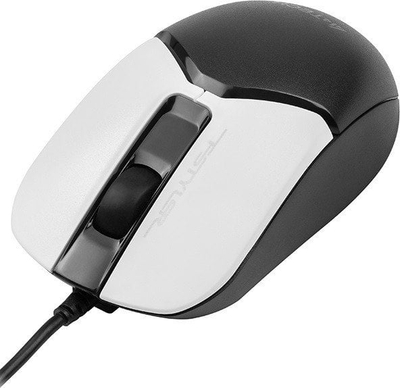 Maus A4Tech FStyler, me kabllo, USB, i bardhë dhe i zi