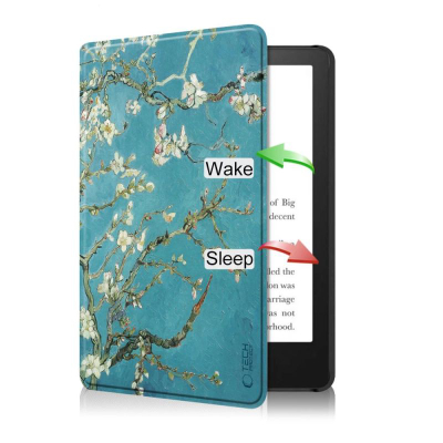 Kapak Tech-Protect Smartcase për Kindle Paperwhite 6 Signature, me Sleep/Wake, me pamje artistike, blu