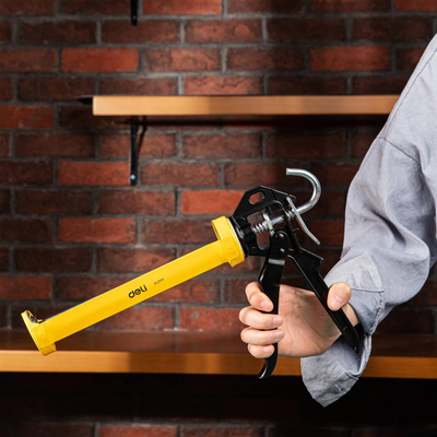 Pistoletë pneumatike fugash Deli Tools EDL2370, 230 mm, alumini dhe çelik, e zezë e verdhë