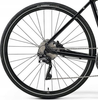 Biçikletë cross Merida Crossway 500 S, Shimano Deore 10 marshe, frena me disk hidraulik, e zezë