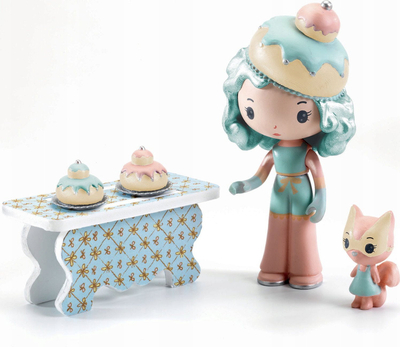 Set lodrash Djeco Arty Toys Charlie Tinyshop Candy Store, figurina me aksesorë, 4+ vjeç, ngjyra pastel