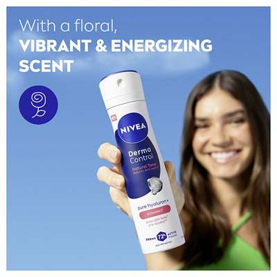 Antiperspirant sprej për goca Nivea Derma Control Natural Tone, 150 ml