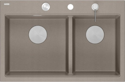 Lavaman kuzhine Quadron Marc 120 Workstation HQC7650U4_BS, dy vazo, GraniteQ, bezhë Soft Taupe