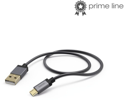 Kabllo USB/ Micro USB Hama Metal, 1.5m,  e zezë