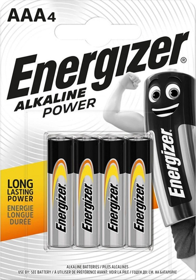 Bateri alkaline Energizer Alkaline Power AAA LR03, 1.5V, paketim 4 copë