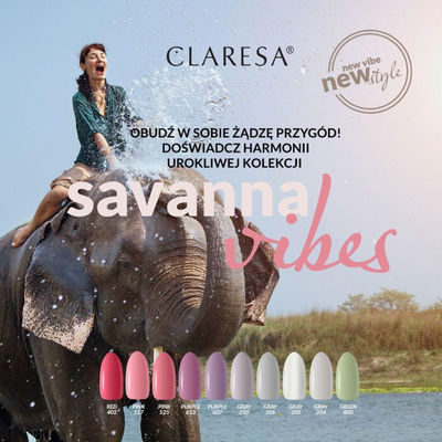 Manikyr xheli Claresa Savanna Vibes Pink 525, SoakOff UV LED, 5 g, rozë