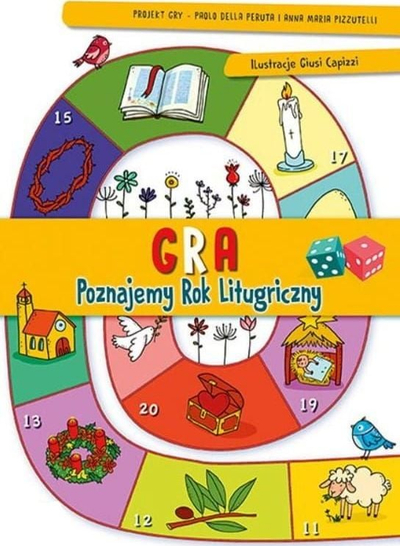 Loja edukative Game We Get to Know the Liturgical Year, për katekizëm, për kalamaj dhe të rrit, shumëngjyrëshe