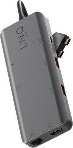 Hub USB C LINQ 7in2 D2 Pro MST, multiport, me rrjet Gigabit Ethernet, gri antracit
