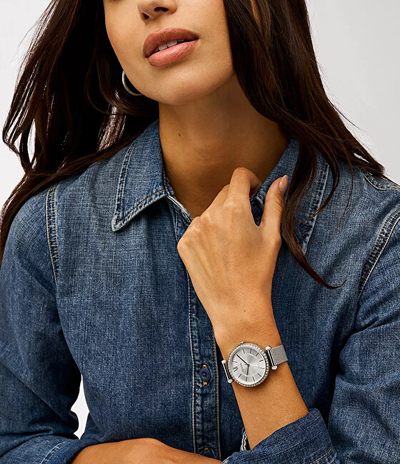 Orë dore për femra Fossil Tillie BQ3988, e argjendtë