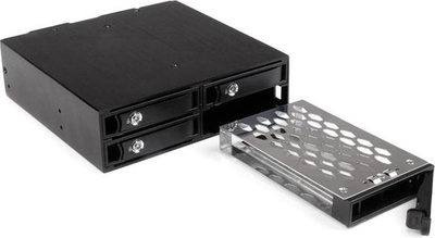 Мобилен рек StarTech 4 Bay Backplane за 2,5\" SATA SAS дискови, црн