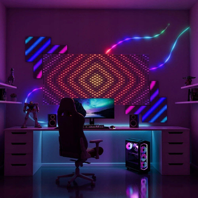 Panel LED dekorativ Twinkly Matrix HD, 480 LED RGB, 1m x 1m, shumëngjyrësh
