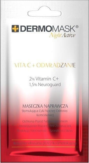 Maskë nate fytyre L’biotica Dermomask Night Active Vita C+ Rejuvenation, rigjeneruese, për anti age