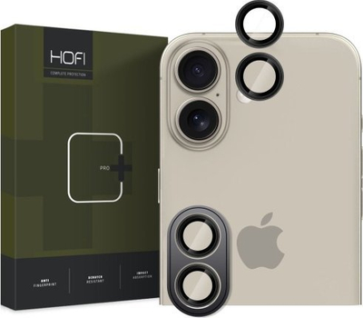 Заштита за камера Hofi Camring Pro+ за iPhone 16/16 Plus, алуминиум и стакло, црна