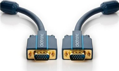 Kabllo VGA Clicktronic Casual Series, HD-15 M në HD-15 M, 5m, blu e errët