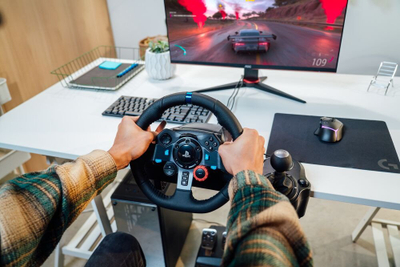 Timon lojërash Logitech G29 Driving Force, PS4 PS5 PC, me pedale, i zi