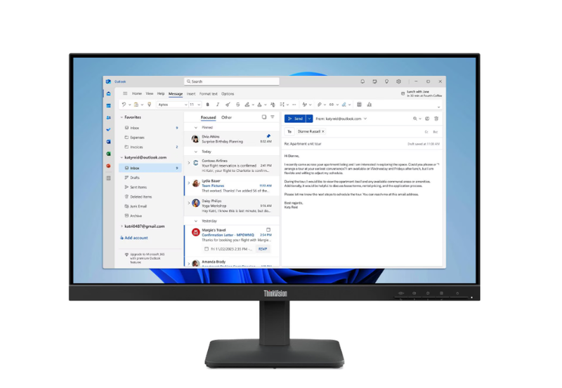 Monitor Lenovo ThinkVision S24e-4e, 23,8", Full HD, 100Hz, i zi