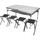 Set kampingu Energy Camp, tavolinë palos që bohet valixhe 120x60x70cm, 4 karrige, e bardhë