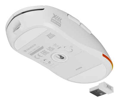 Maus Genesis Zircon XIII, pa tel dhe me USB-C, 26000 DPI, i bardhë