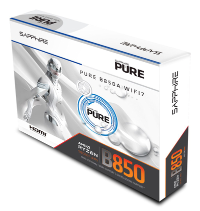 Pllakë amë Sapphire PURE B850A WIFI, ATX, DDR5, e zezë