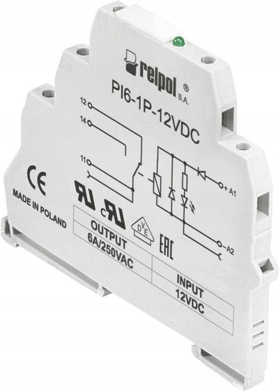 Rele ndërfaqeje Relpol PI6-1P-115VAC/DC, 1P, 6A, 115V AC/DC