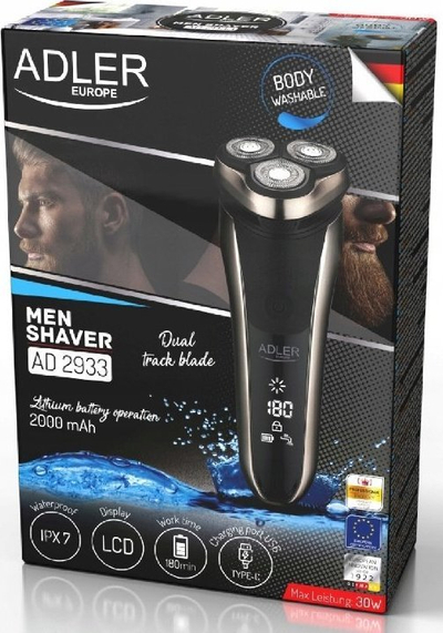 Aparat rroje elektrik Adler AD 2933, me 3 koka, Wet &amp; Dry, i zi