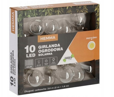 Drita dekorative kopshti Extralink Solar Garden String Lights, 2 + 1.8 m, 10 LED, e bardhë e ngrohtë