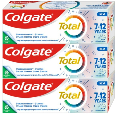 Pastë dhëmbësh për fëmijë Total Junior Trio Colgate, 3 x 50 ml