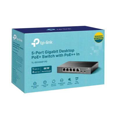 Switch rrjeti TP-Link TL-SG1005P-PD, 5 porta Gigabit, 4x PoE+, metalik
