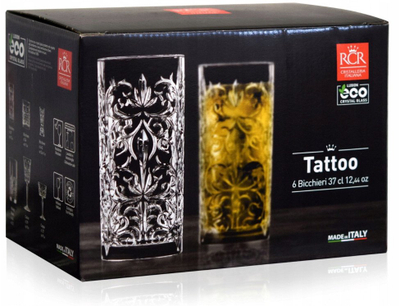 Gotë për pije RCR Tattoo Soft Drink, qelq, transparente