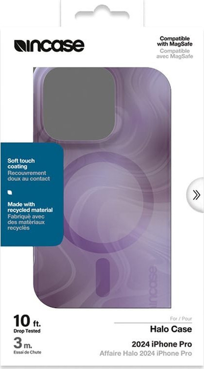 Kapak Incase Halo Fitted Hard Shell me MagSafe për iPhone 16 Pro, që e mbron nga rënia deri në 3 metra, Oil Slick Lilac