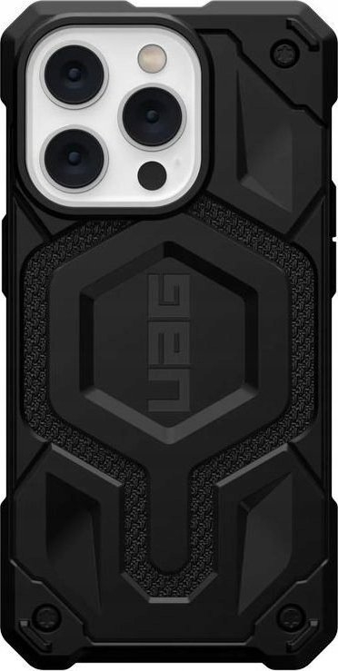 Maskë mbrojtëse UAG Monarch Kevlar për iPhone 14 Pro, shkon me MagSafe, e zezë