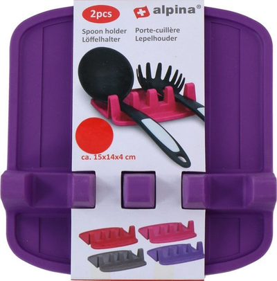 Mbajtëse lugësh kuzhine Alpina, set 2 copë, silikoni, vjollcë