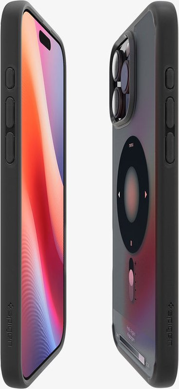 Futrollë telefoni Spigen Ultra Hybrid MagSafe, për iPhone 16 Pro, transparente, kornizë e zezë