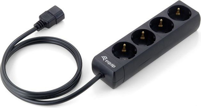 Zgjatues elektrik Equip, 4 priza, kabllo me tel, i zi