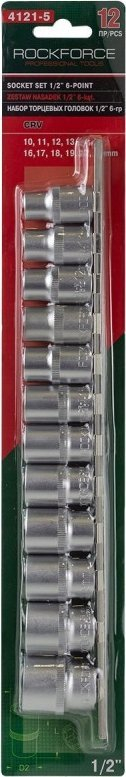 Set çelësa tubi Rockforce RF-4121-5, 12 cope, 1/2", 6-kendor