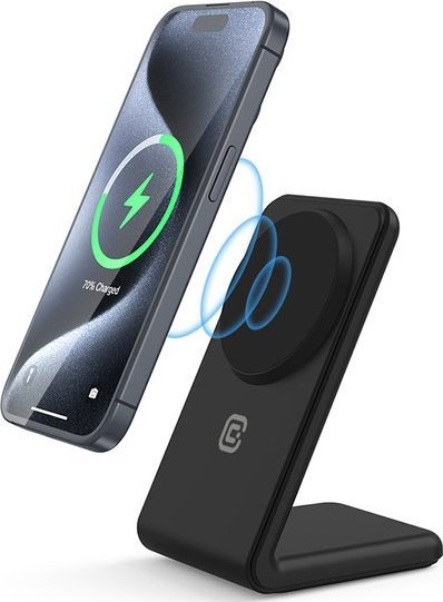 Karikues wireless Crong 2 në 1 me MagSafe për iPhone dhe AirPods, USB C