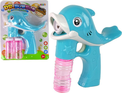 Lodër makinë flluskash Dr. Bubble Dolphin, 17x18x6cm, me 2 shishe, blu