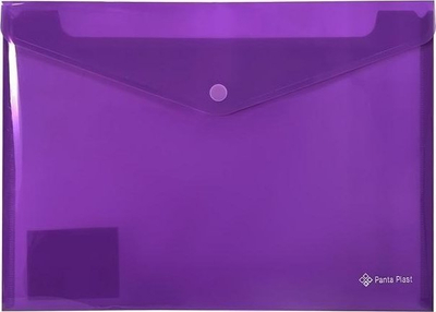 Zarf plastik Panta Plast A4, me kapëse, neon vjollcë