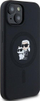 Kapak telefoni Karl Lagerfeld Karl and Choupette, silikon, MagSafe, për iPhone 15, i zi