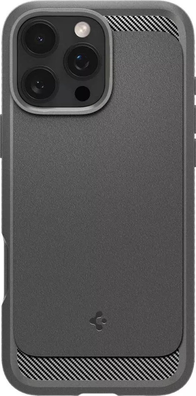 Mbulesë telefoni Spigen Rugged Armor MagFit për iPhone 16 Pro Max, kompatibile me MagSafe, standard ushtarak, gri
