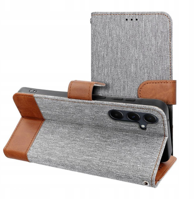Кожна навлака за книга за телефон Xiaomi Redmi 14C, џинс, со капак за затворање, сина
