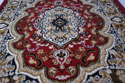 Tepih Alfa Medallion 06, klasik, për dhomë ndenje, i kuq