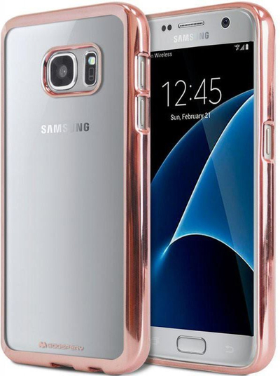 Kapak Mercury Ring 2 për Samsung Galaxy S7 Edge, me unazë, rose gold