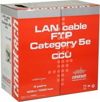 Kabllo rrjeti Conotech CCU, FTP CAT5e, 305m, gri
