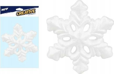Ornament zbukurues MFP Snowflake, stiropor 13cm, i bardhë