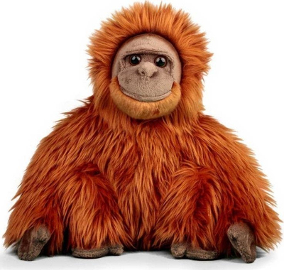 Lodër pelushi World of Nature Animal Animigos orangutan, 30 cm, portokalli