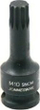 Bit goditës Jonnesway Spline M8, 100mm, lidhje 1/2", i zi