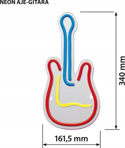 Lampë tavoline Activejet AJE NEON GUITAR, LED, shumëngjyrëshe, e bardhë