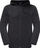 Xhup fleece për burra, me kapuç, me zinxhir për të gjithë gjatësinë, masa M, i zi