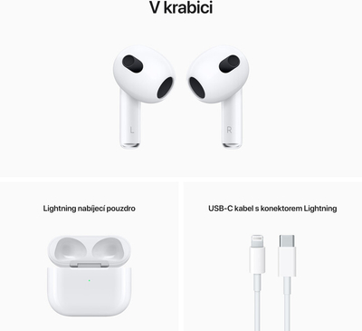 Слушалки Apple AirPods 2022 (трета генерација), со футрола за полнење